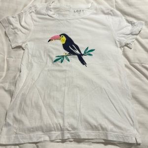Loft - White S/S Crew Neck T Shirt - Medium